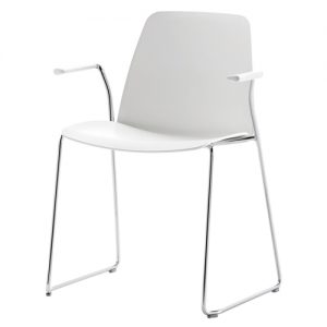 Inclass Unnia Chair with Arms, Sled Base