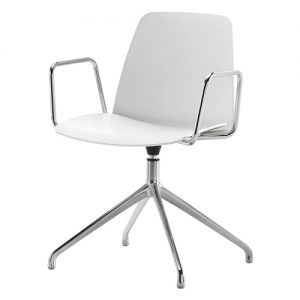 Inclass Unnia Chair with Arms, Swivel Aluminium Base