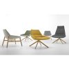 Dunas XL Wood High Back Lounge Chair - Swivel Base