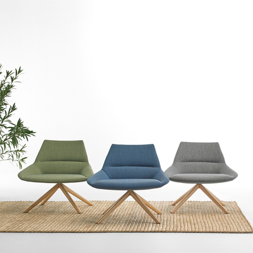 Dunas XL Wood Lounge Chair - Swivel Base