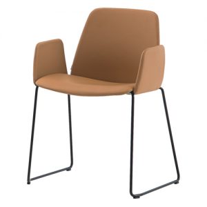 Inclass Unnia Tapiz Chair with Arms, Sled Base