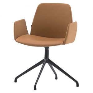 Inclass Unnia Tapiz Chair with Upholstered Arms, Swivel Aluminium Base