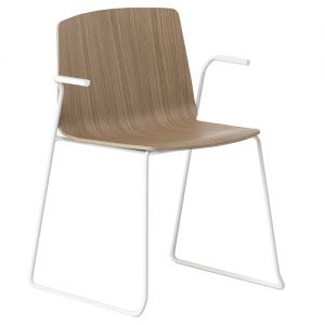 Kristalia Rama Chair with Arms, Sledge Base