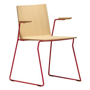 Pedrali Osaka Metal Chair with Arms, Sled Base