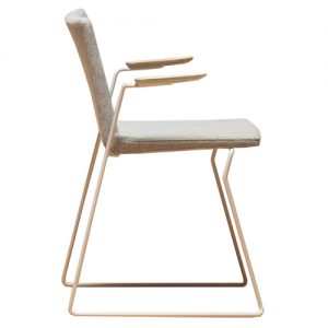Pedrali Osaka Metal Chair, Upholstered, Sled Base