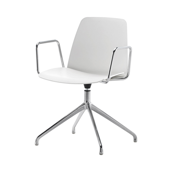 Unnia Chair with Arms - Swivel Aluminium Base