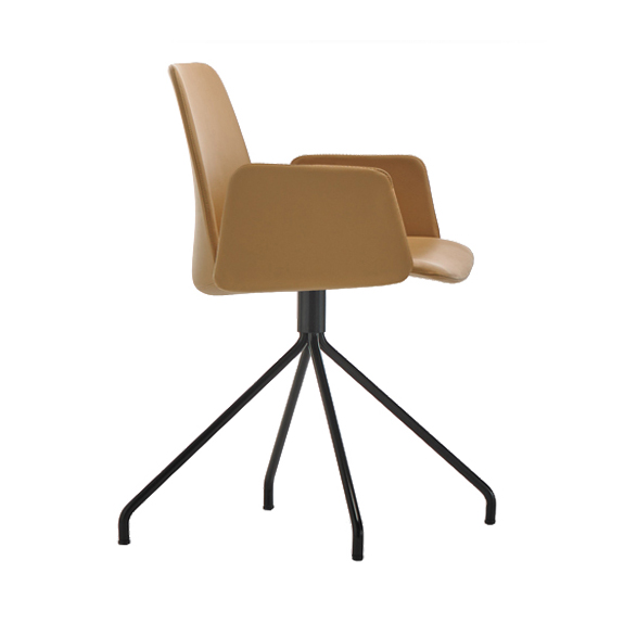 Unnia Tapiz Chair with Upholstered Arms - Swivel Base