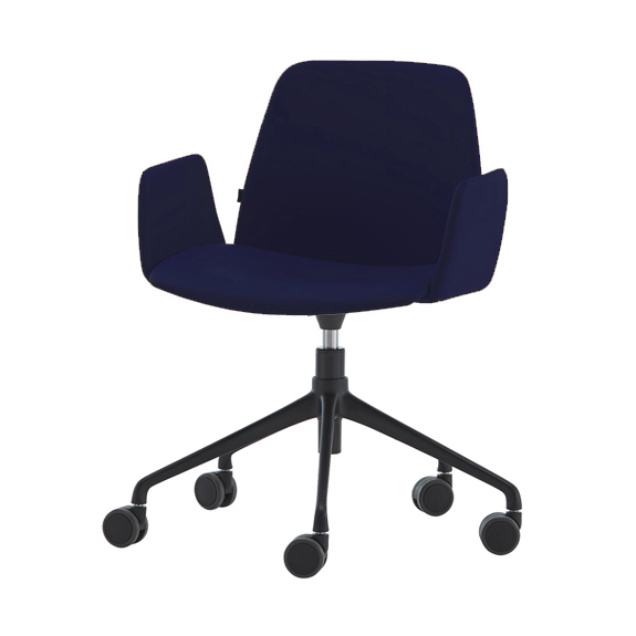 Unnia Tapiz Work Chair with Upholstered Arms - Aluminium Base
