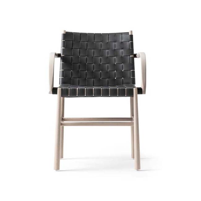 Julie Chair with Arms - Woven Cuoio