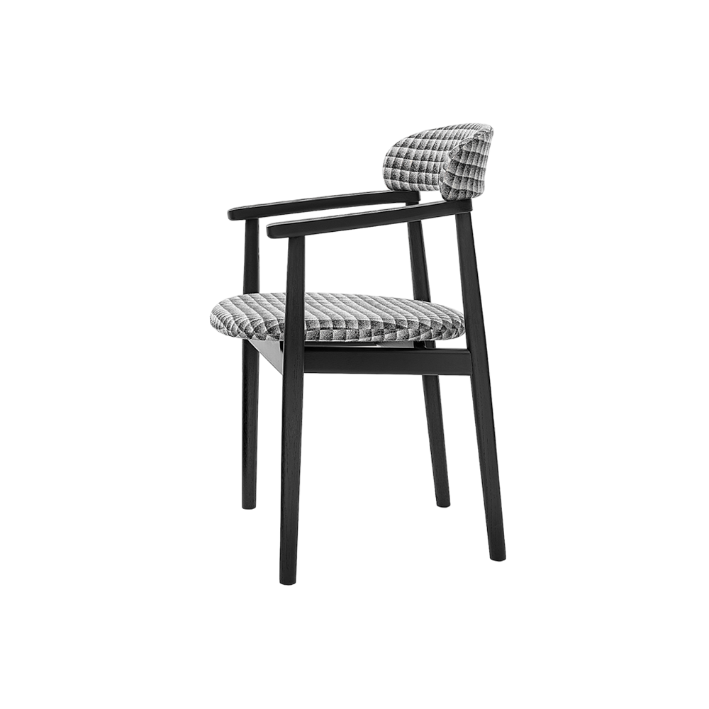 Notch Chair with Arms - Upholstered Back