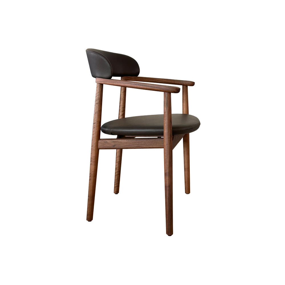 Notch Chair with Arms - Upholstered Back