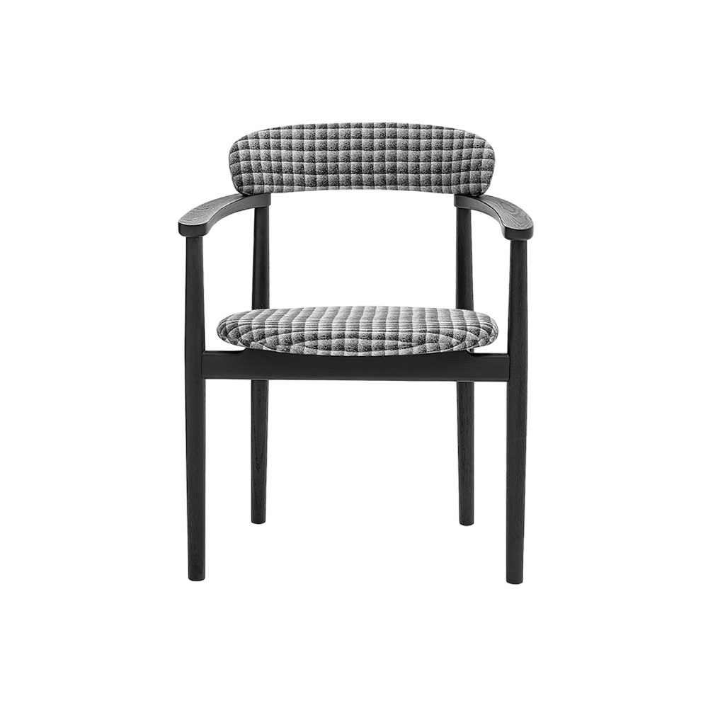 Notch Chair with Arms - Upholstered Back